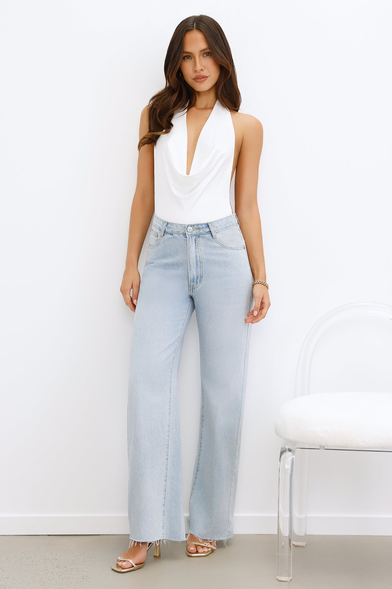 Making An Icon Halter Bodysuit White