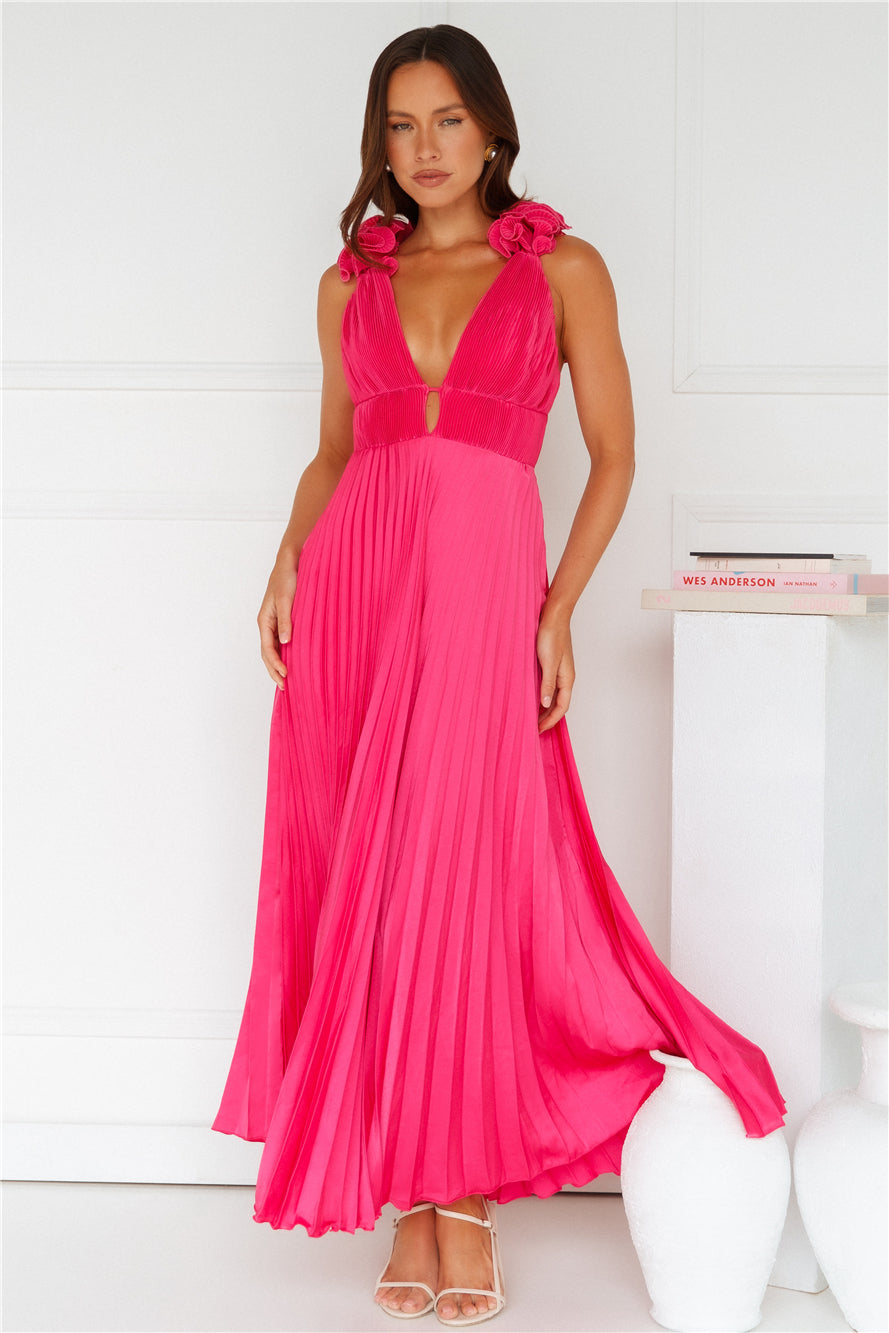 Something Special Satin Midi Dress Pink